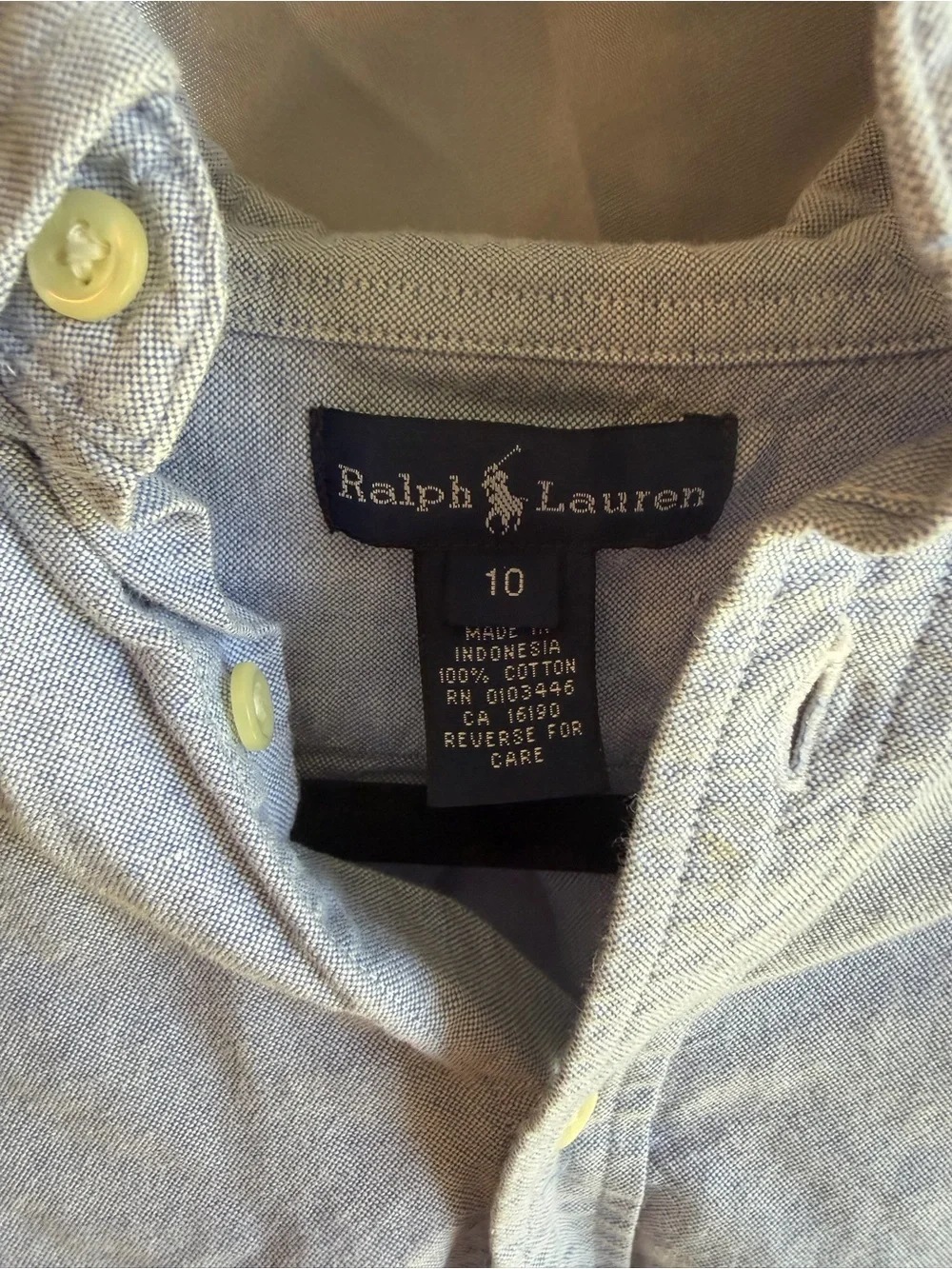 Polo Ralph Lauren Long Sleeve Oxford Button Up Kids Size 10